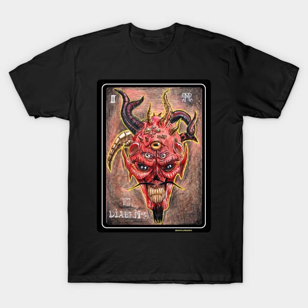 El Diablito - Loteria T-Shirt by santillanesarte